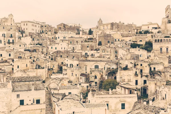Staden Matera gamla stan nära håll Visa — Stockfoto