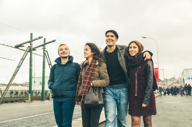 Türk arkadaş Istanbul'yürüyüş grubu
