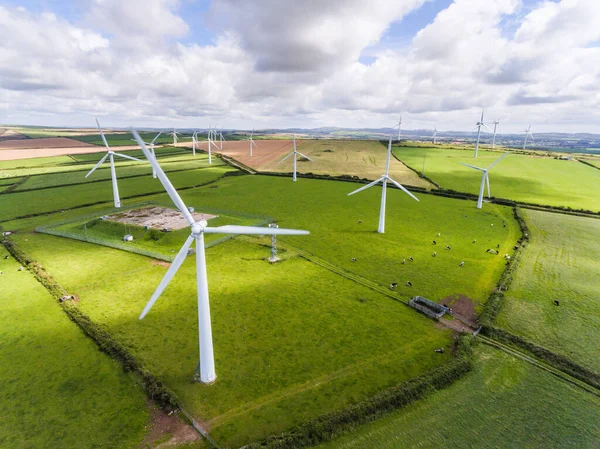 Turbinas Eólicas Para Geração Energia Elétrica Central Elétrica Para Produção — Fotografia de Stock