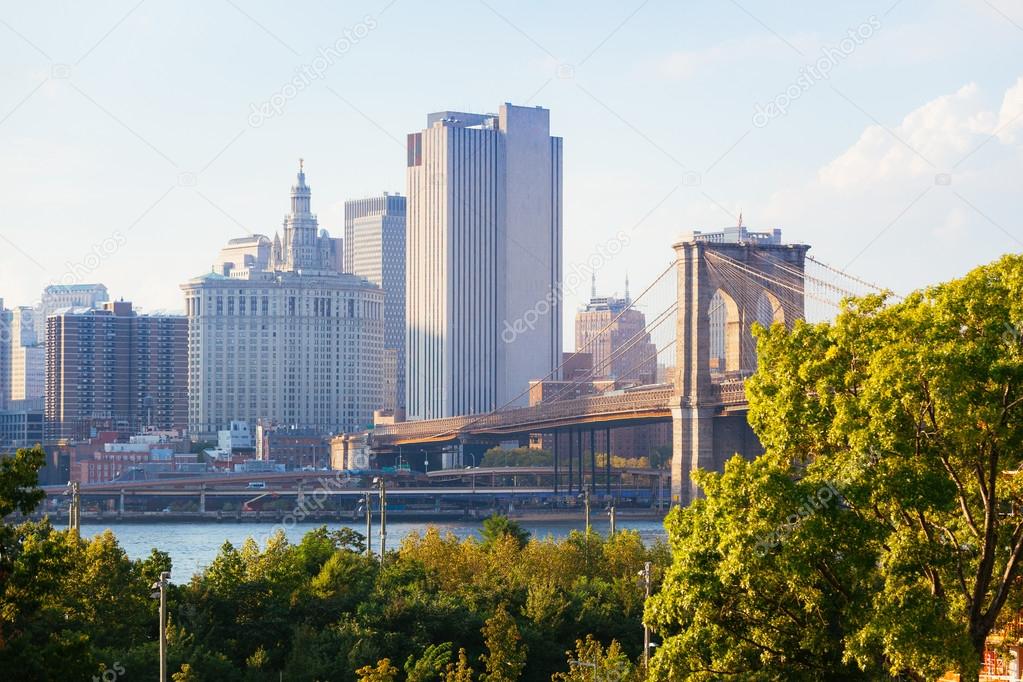 Brooklyn Bridge in New York before Sunset