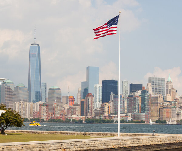 United States Flag with New York