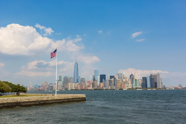 United States Flag with New York — Stock Photo, Image