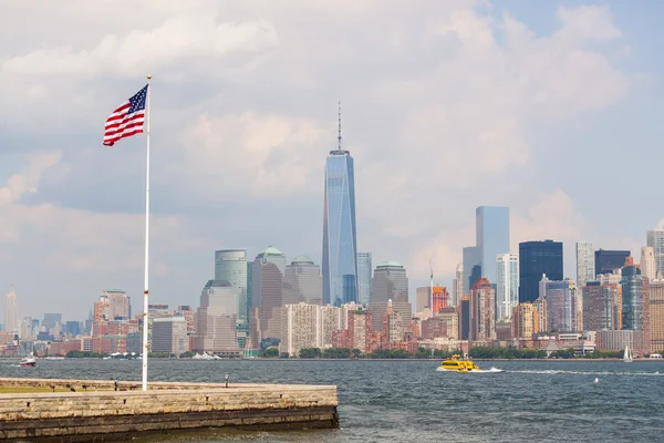 United States Flag with New York — Stock Photo, Image