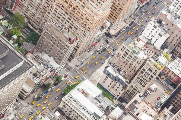 Aerial View of City Street in New York — Stock Photo, Image