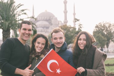 Istanbul'da Türk arkadaş grubu