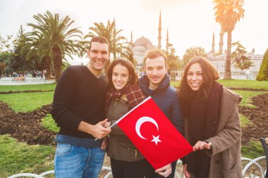 Istanbul'da Türk arkadaş grubu