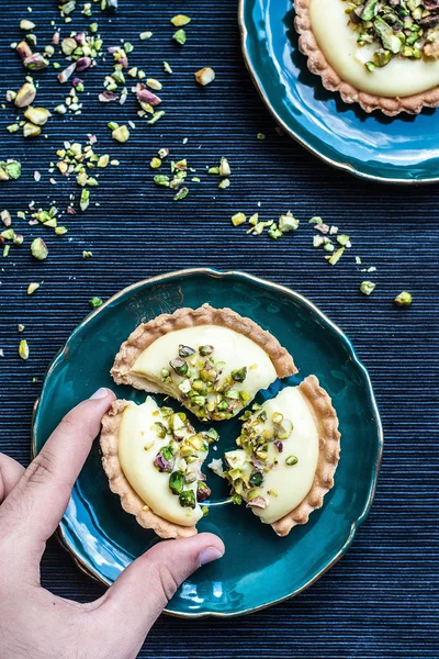 Pistachio and Cream Pie — Stock Photo, Image