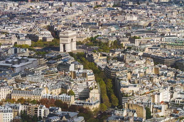 Arc de triomphe gezien vanaf tour eiffel — Stockfoto