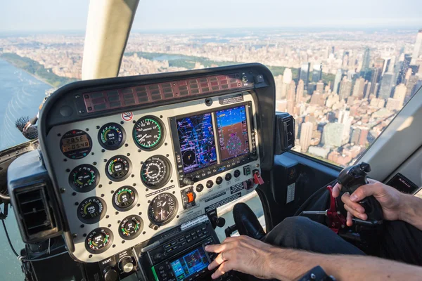 Helicopter Control Panel View While Flying — Stock Photo, Image