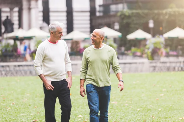 Gay koppel in Park — Stockfoto