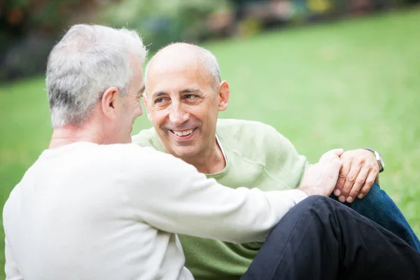 Gay koppel in Park — Stockfoto