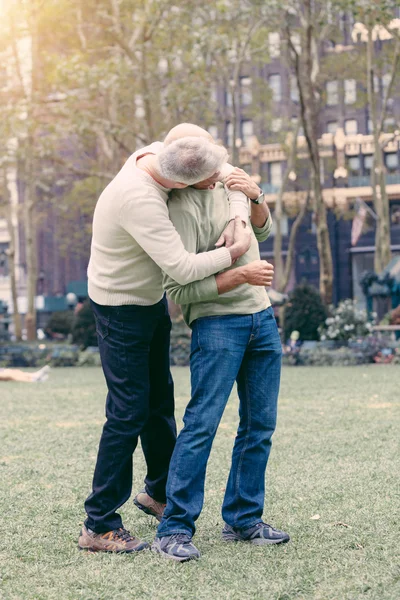 Gay koppel in Park — Stockfoto