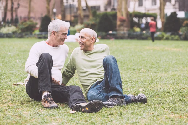 Gay koppel in Park — Stockfoto