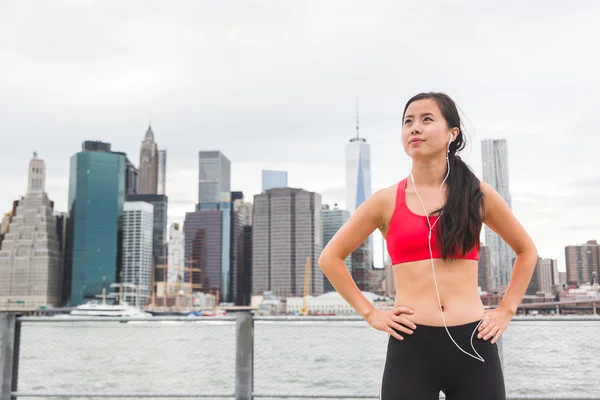 Asian Girl Resting After Fitness Exercises — Stock Photo, Image