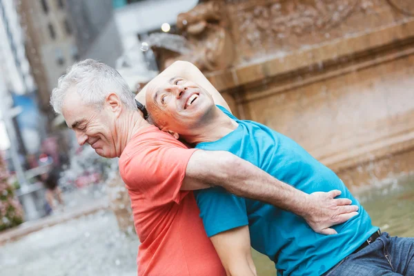 Gay Couple at Park — Stock Photo, Image