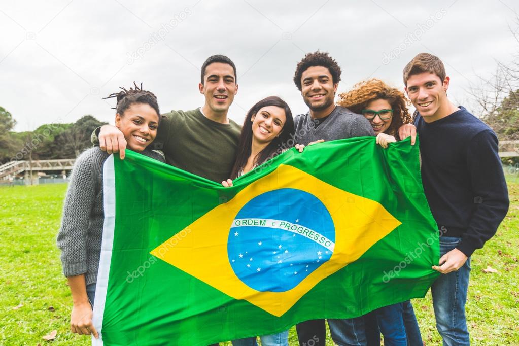 Friends with Brazilian Flag