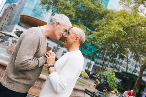 Eşcinsel çift park — Stok fotoğraf