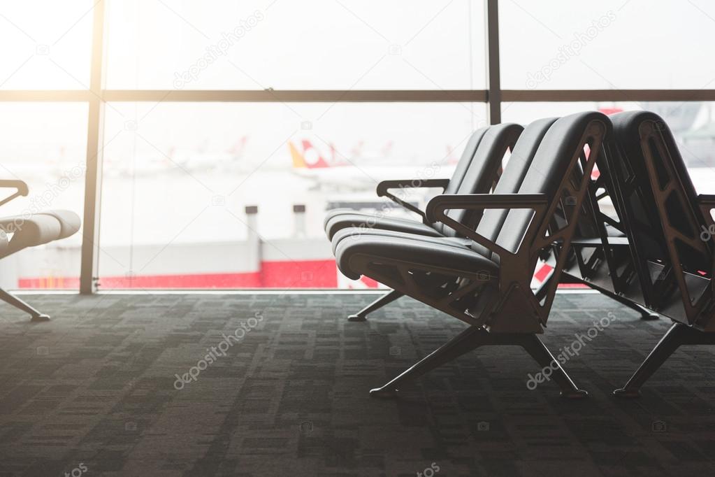 Empty Chairs in a Waiting Room at Airport