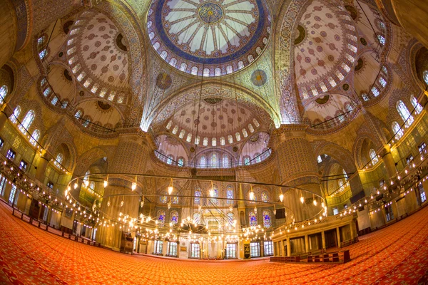 Blauwe moskee in Istanbul, Binnenaanzicht — Stockfoto