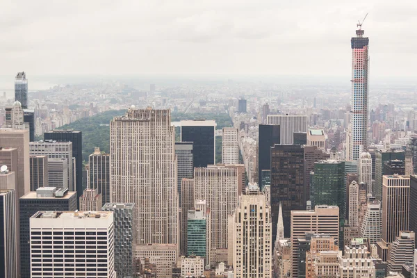 Vue Aérienne De New York Par Une Journée Nuageuse — Photo