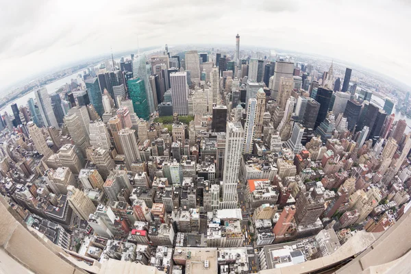 Vue Aérienne De New York Par Une Journée Nuageuse — Photo