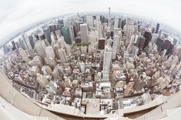 Nova Iorque vista aérea em um dia nublado — Fotografia de Stock