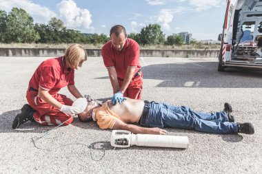 Rescue Team Providing First Aid