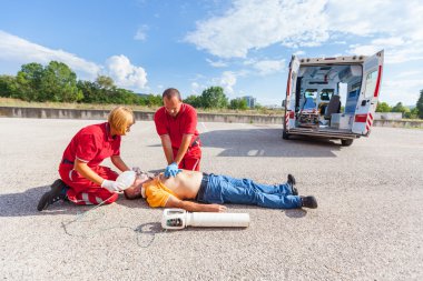 Rescue Team Providing First Aid