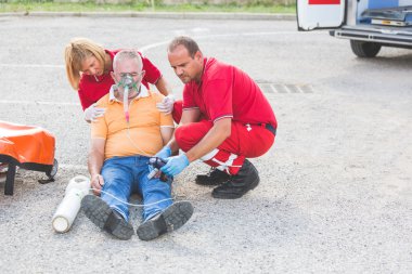 Rescue Team Providing First Aid