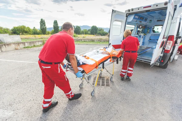 Rescue Team Providing First Aid — Stok fotoğraf