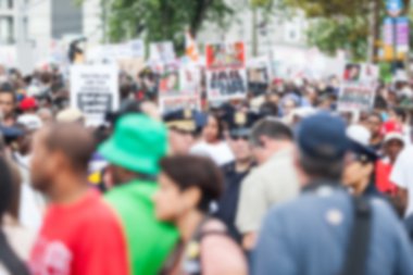 Thousands march in Staten Island. Blurred Background. clipart