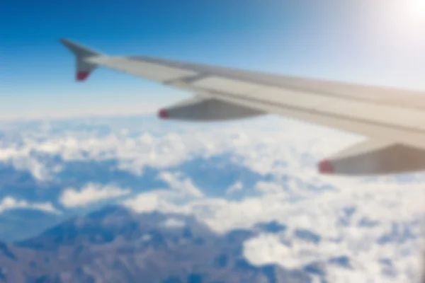 Italian and Swiss Alps seen from Airplane. Blurred Background. — Stock Photo, Image