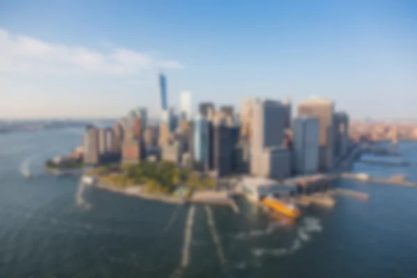 New York Downtown Aerial View. Blurred Background. — Stock Photo, Image