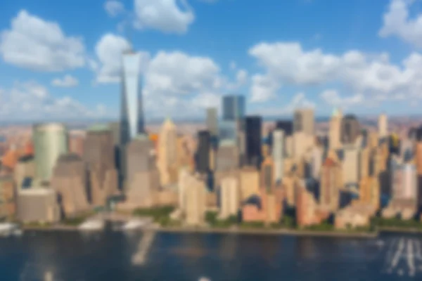 New York Downtown Aerial View. Blurred Background. — Stock Photo, Image