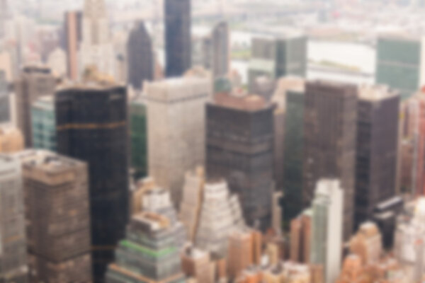 New York Aerial View on a Cloudy Day.Blurred Background.