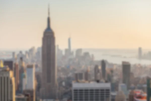 ニューヨークのマンハッタンの空撮。背景をぼかした写真. — ストック写真