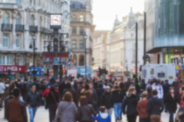 Calle llena de gente en Londres, fondo borroso —  Fotos de Stock