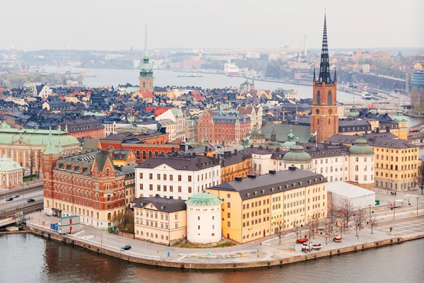 Stockholm eski şehrin havadan görünümü — Stok fotoğraf