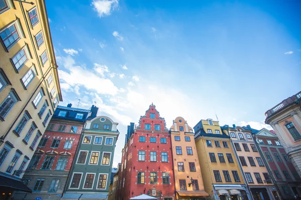 Casas coloridas em Estocolmo Cidade velha — Fotografia de Stock