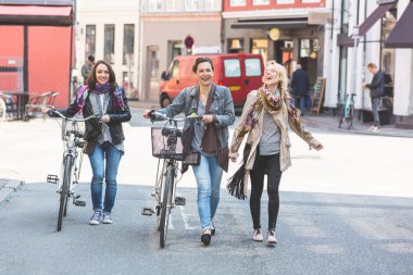 Group of women walking in Copenhagen clipart