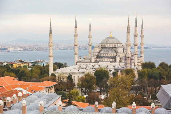 Flygfoto över blåttmoskén i Istanbul — Stockfoto