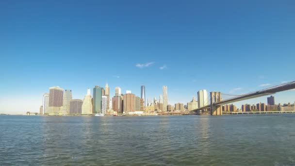 Tidsinställd vy över downtown Manhattan i New York — Stockvideo