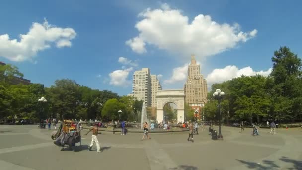 Washington square in New York, time-lapse — Stockvideo