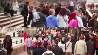 Kompozisyon Londra'da yürüyüş kalabalıklar gösterilen videoları