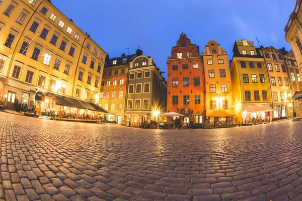 Barevné domy ve starém městě Stockholm — Stock fotografie