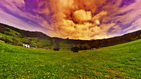 Zwitserland bij zonsondergang — Stockfoto