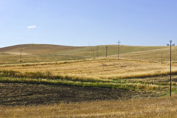 Skördade Fieldsin Sicilien — Stockfoto