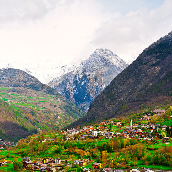 Small City in Italian Alps
