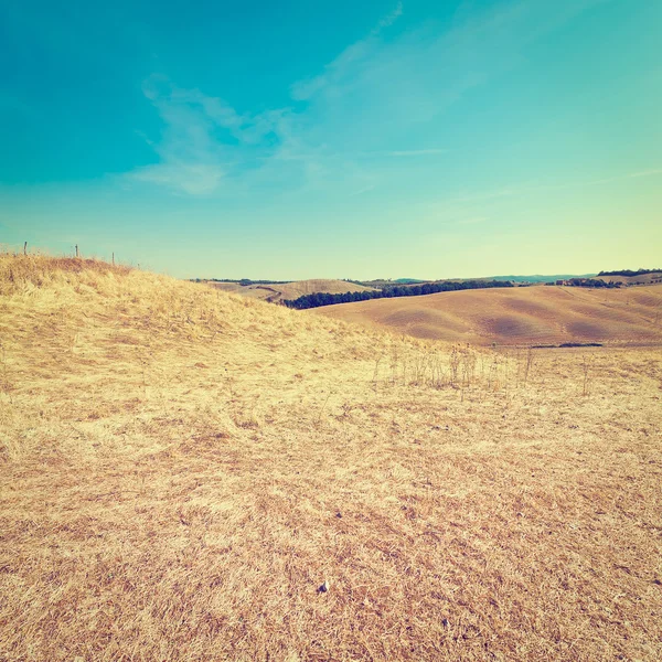 Toskana eğimli tepeler — Stok fotoğraf
