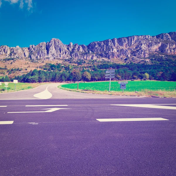 Crossroads in the French Alps — Stock Photo, Image